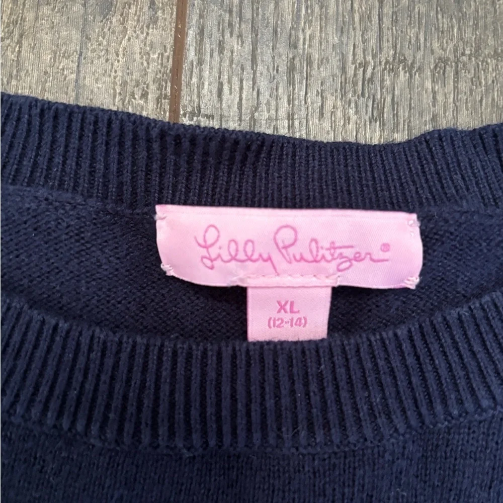 Lilly Pulitzer Navy Blue Boho Hani Cape Poncho